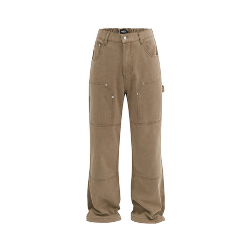 Punk Tooling Denim Logging Pants Men